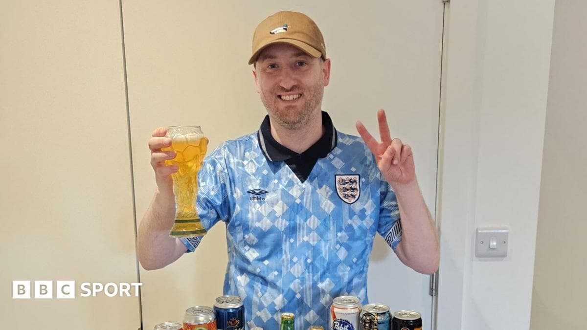 Meet the England fan who collected beer from every World Cup nation